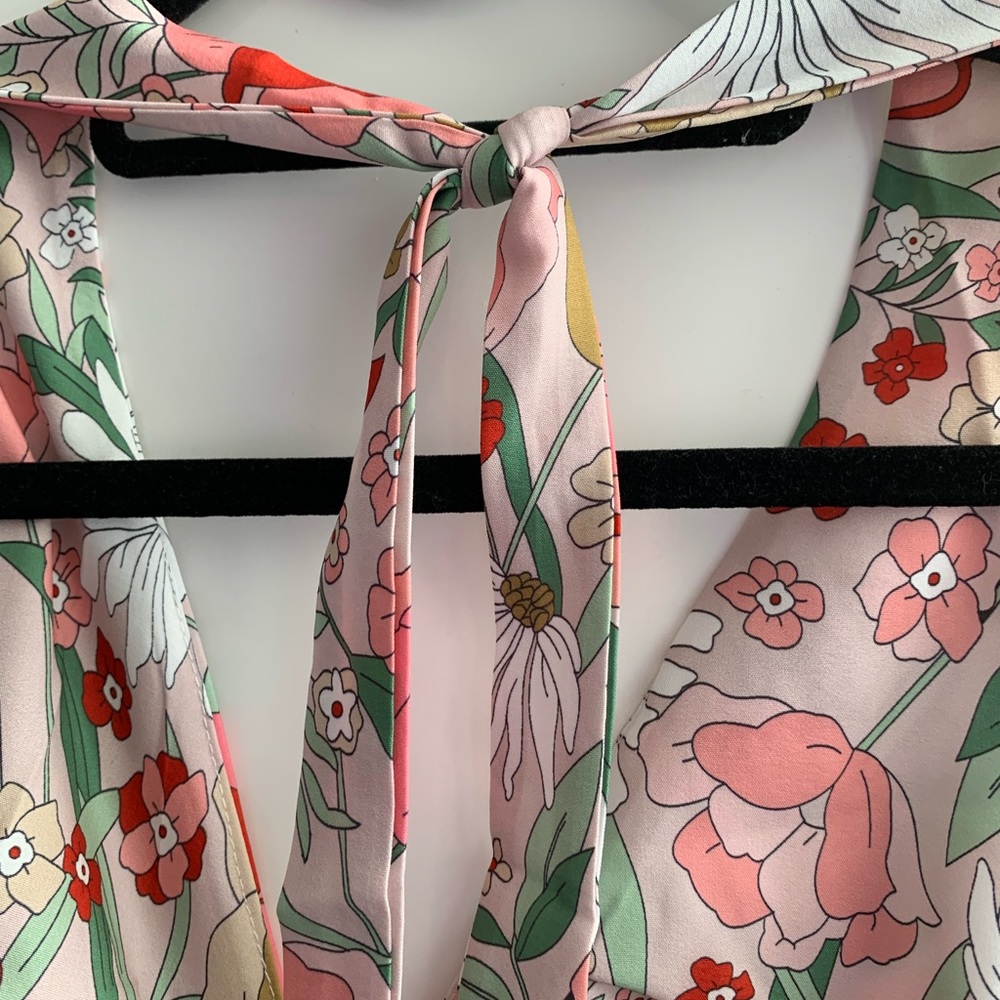 Retro Floral Halter Style Dress - Picture 6 of 7
